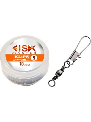 Fish Master 10 Adet Paslanmaz Fırdöndülü Klips Kutulu Paket Her Türlü Av Sistemine Uygun