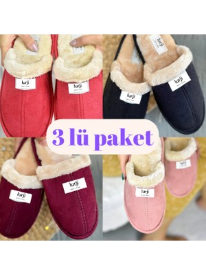 Lurji Unisex Önü Kapalı Terlik Kışlık Hafif Terlik Misafir Çeyiz Damat Terliği Ses Yapmaz Taban