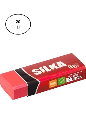 Yılter Ticaret Silka Art.5 Ruby Silgi 20'li Paket - YLT5199-9066