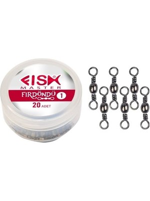 Fish Master Paslanmaz Black Nickel Fırdöndü 20 Adet Özel Kutulu Pirinç Alaşım Malzeme