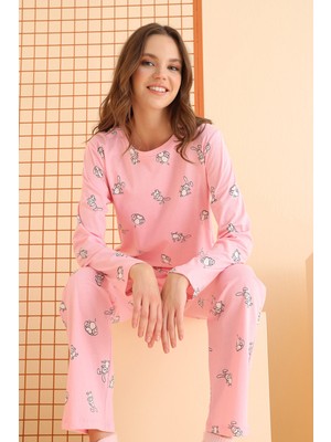 Tavşan Baskılı Pijama Takım 68076