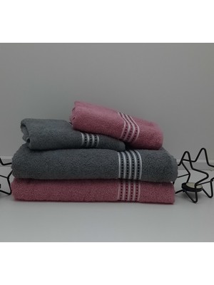 Sertay 50X90/85X150 Eko Kare Armül Banyo/el  Havlu Seti 4 Parça Set-2/1