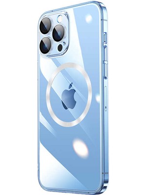 ZORE Apple iPhone 13 Pro Uyumlu Wireless Şarj Özellikli Sert Pc Zore Riksos Magsafe Kapak-Renksiz