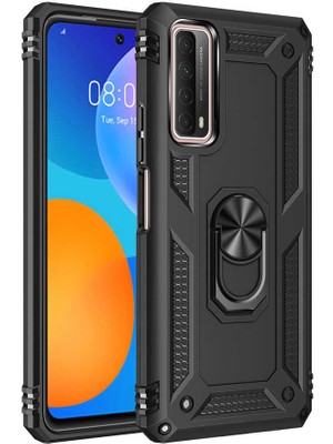 ZORE Huawei P Smart 2021 Kılıf Zore Vega Kapak-Siyah