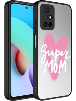 ZORE Xiaomi Redmi 10 Kılıf Aynalı Desenli Kamera Korumalı Parlak Zore Mirror Kapak-Süper Anne