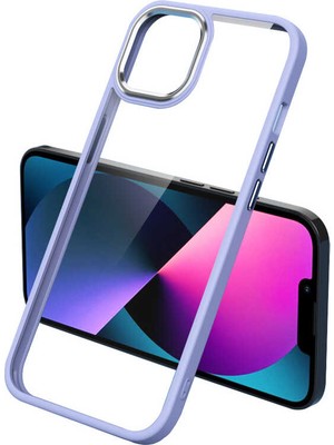 ZORE Apple iPhone 12 Pro Max Kılıf Zore Krom Kapak-Lila