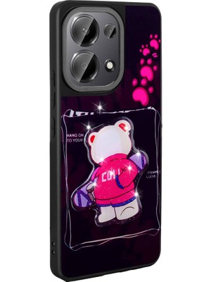 ZORE Xiaomi Redmi Note 13 Pro 4g Kılıf Parlayan Kabartmalı Ikonik Figürlü Zore Amas Silikon Kapak-Siyah