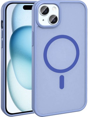 ZORE Apple iPhone 14 Plus Kılıf Magsafe Şarj Özellikli Mat Arka Yüzey Zore Sio Kapak-Lila