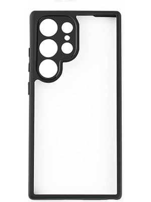 ZORE Galaxy S24 Ultra Kılıf Kamera Korumalı Şeffaf Arka Yüzey Zore New Roll Kapak-Siyah