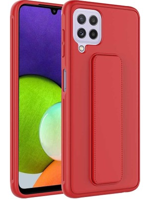 ZORE Galaxy A22 4g Kılıf Zore Qstand Kapak-Kırmızı