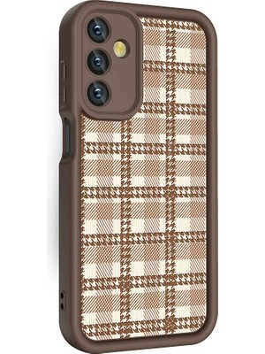 ZORE Galaxy A25 Kılıf Kamera Korumalı Baskılı Arka Yüzey Zore Klas Kapak-Açık Kahve