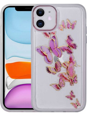 ZORE Apple iPhone 11 Uyumlu Figürlü Desenli Işıltılı Sert Zore Sos Kapak-No4