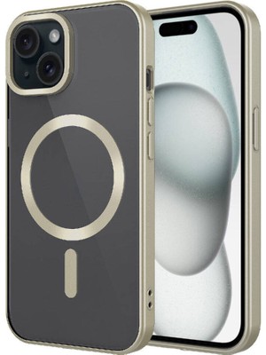 ZORE Apple iPhone 15 Uyumlu Mat Tasarımlı Magsafe Wireless Şarj Özellikli Zore Mat Setro Kapak-Sarı