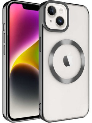 ZORE Apple iPhone 14 Uyumlu Magsafe Wireless Şarj Özellikli Zore Setro Silikon-Siyah