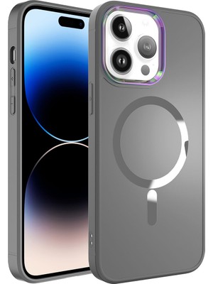 ZORE Apple iPhone 14 Pro Kılıf Magsafe Wireless Şarj Özellikli Zore Stil Kapak-Siyah