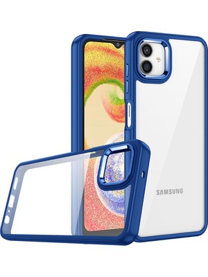 ZORE Galaxy A04 Kılıf Zore Flora Kapak-Lacivert