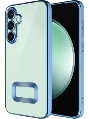 ZORE Galaxy A35 Kılıf Kamera Korumalı Logo Gösteren Zore Omega Kapak-Sierra Mavi