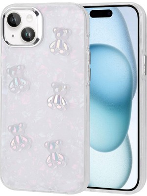 ZORE Apple iPhone 14 Uyumlu Kabartma Figürlü Parlak Zore Eralli Silikon Kapak-Ayı