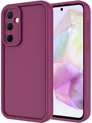 ZORE Galaxy A35 Kılıf Kamera Korumalı Zore Ananas Kapak-Mürdüm