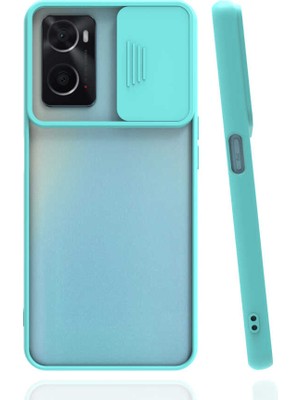 ZORE Oppo A96 4g Kılıf Zore Lensi Kapak-Turkuaz