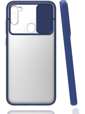 ZORE Galaxy M11 Kılıf Zore Lensi Kapak-Lacivert