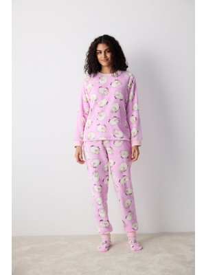 Penti Cute Sheeps Lila Pantolon Pijama Takımı