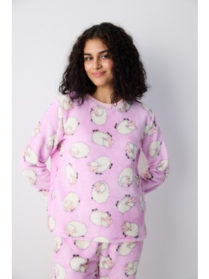 Penti Cute Sheeps Lila Pantolon Pijama Takımı