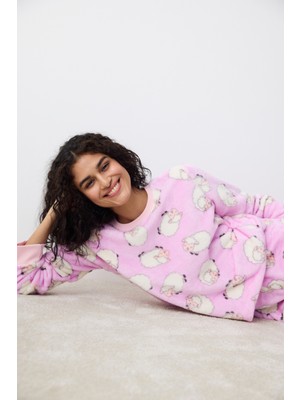 Penti Cute Sheeps Lila Pantolon Pijama Takımı
