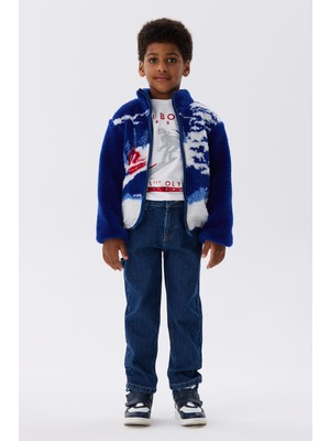 Nebbati Bg Store Erkek Çocuk Saks Renkli Ceket %100 Polyester Şık ve Rahat Tasarım