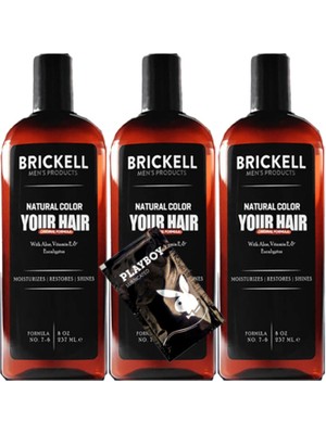 Brickell Anti-White Erkeklere Özel 3Adet x Beyazlık Giderici 237 ml Saç Sakal Bakım Şampuanı + Jel Hediye RIVER2:0336