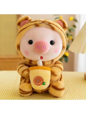 Zigver Sevimli Pembe Domuz Peluş Oyuncak Bebek Doğum Günü Hediyesi 25 cm