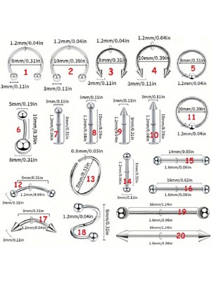 Vira Paslanmaz Çelik Kadın Erkek Burun Dudak Halkası ,kaş Tırnak Çivisi ,küpe Dil Vücut Piercing Model 20
