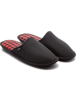 Twigy Ekose Erkek Ev Terliği Siyah Kırmızı-2 41/46