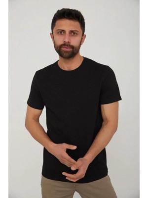 Cazador Erkek Petek Dokulu B.yaka T-Shırt 4154 Siyah
