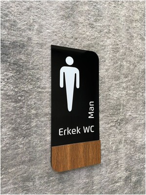 Yönline Timber Serisi Erkek Wc Yönlendirme Levhası