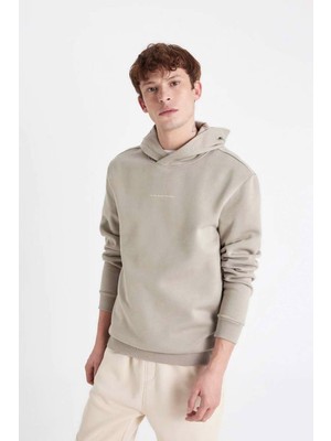 Defacto Erkek Sweatshirt Açık Haki C6131AX/KH475