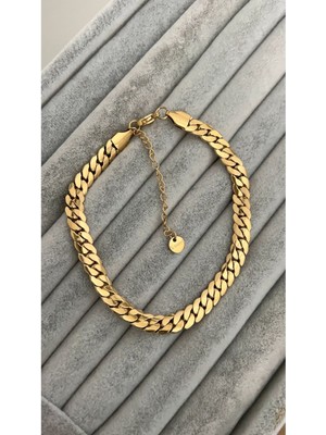 Su Perisi Takı Bijuteri Çelik Gold Balık Sırtı Halhal Kadın Aksesuar Şık ve Modern Tasarım