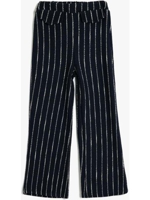 Kız Çocuk Giyim Pantolon - Koton - 5WKG40223AK - Lacivert Çizgili - 11-12 Yaş