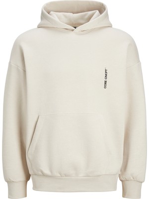 Jack & Jones Erkek Gögüs Logo Baskili Kapüsonlu Sweatshirt - Authentic