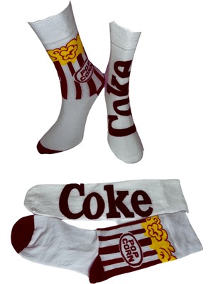 Coke And Pop Corn Kombinasyonlu Corap Seti