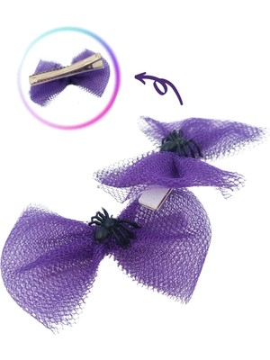 Tasarım Sentezi 2'li Halloween Cadılar Bayramı Yılbaşı Böcekli Toka Mor Tül Parti Yeni Yıl Noel Christmas Parti Kostumu