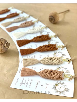 Macramelina El Örmesi Makrome Anahtarlık Düğün Kına Söz Sünnet Nişan Için Hediyelik -100 Adet