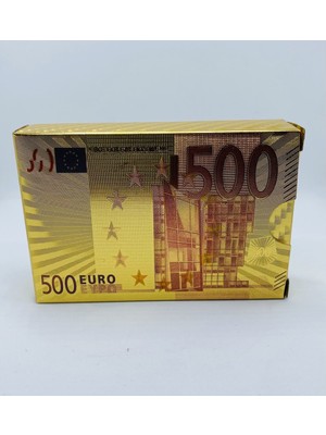 Dükkan Design 500 Euro Desenli Altın Iskambil Kartları