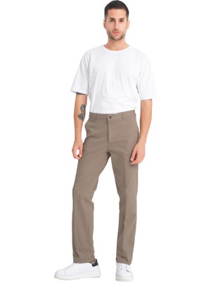 Varetta Erkek Toprak Rengi Cepli Casual Chino Regular Kesim Likralı Kanvas Pantolon