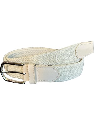 Süzer Beyaz Elastik Esnek Unisex Örgü Kemer - 8500-19