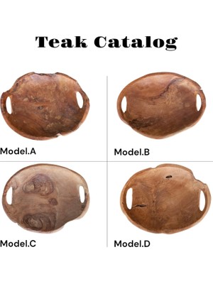 Ithal Tepsi Doğal Ahşap Teak Ağacı Hediyelik Dekoratif Iç Dış Mekan