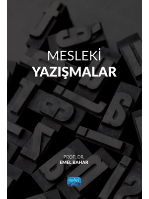Nobel Akademik Yayıncılık Mesleki Yazışmalar