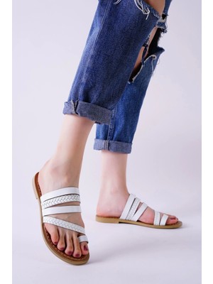 Kazax Aboll Beyaz Cilt Terlik