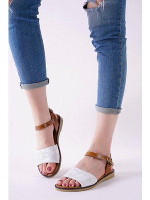 Kazax Cardi Beyaz Cilt Sandalet