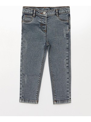 LC Waikiki Lcw Kids Asit Yıkamalı Basic Kız Bebek Jean Pantolon